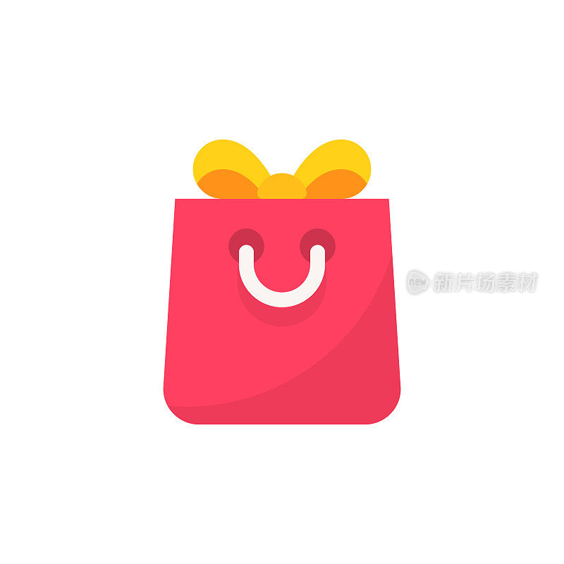 Gift Shopping Flat Icon. Pixel Perfect. For Mobile and Web.